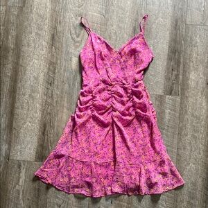 All in Favor Pink Floral Mini Dress